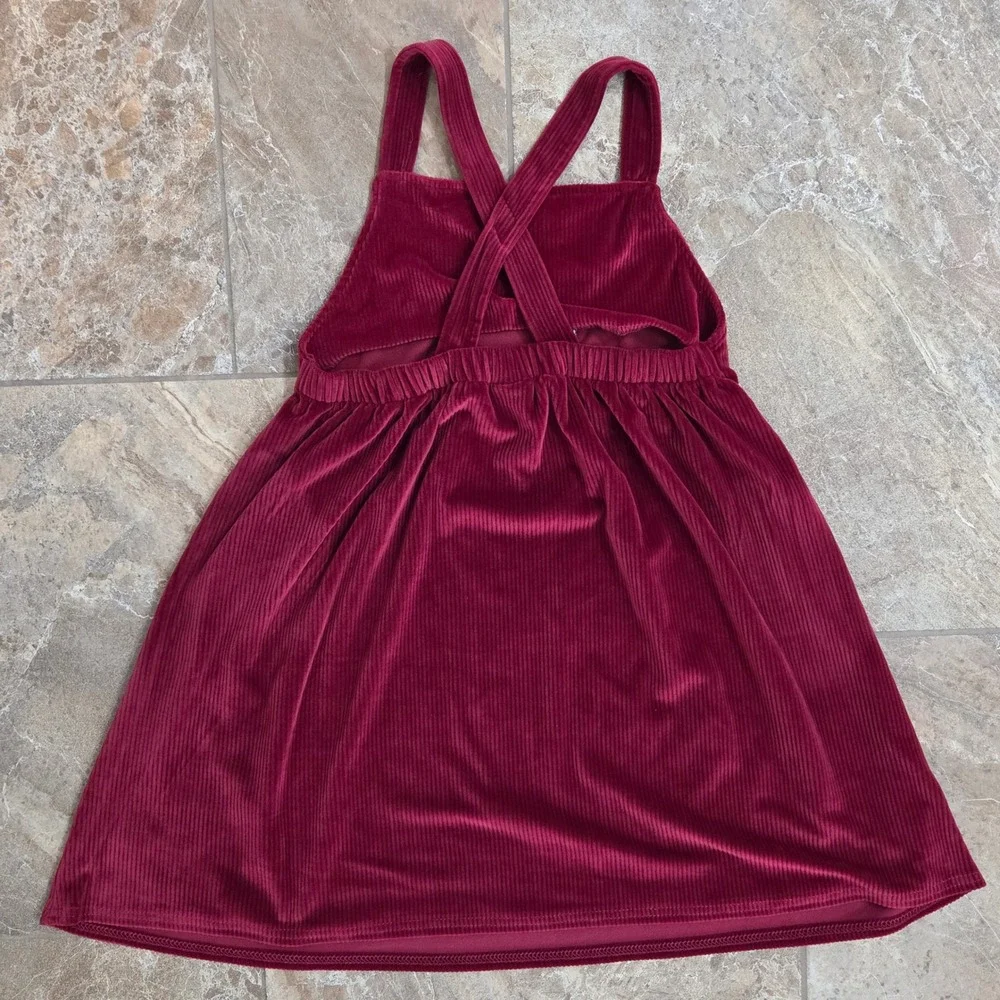 Disney Minnie Mouse Corduroy Jumper Dress - Burgundy Girl's Size 6X‎